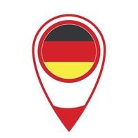 National flag of  Germany ,round icon. Vector map pointer icon.