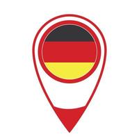 bandera nacional de alemania, icono redondo. icono de puntero de mapa vectorial. vector