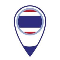 National flag of Thailand ,round icon. Vector map pointer icon.