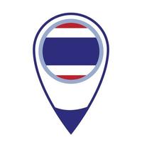 National flag of Thailand ,round icon. Vector map pointer icon.