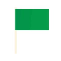 una bandera de colores en un asta de bandera. bandera verde. vector