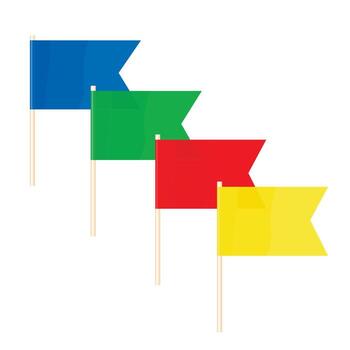 A set of colorful rectangular flags. Vector