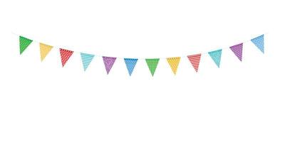 Colorful flags garlands on a rope isolated on a transparent background.Vector vector