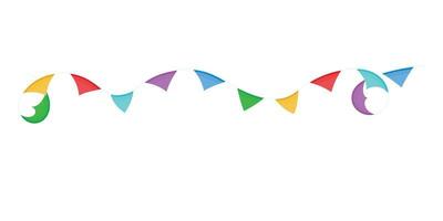 Colorful flags garlands on a rope isolated on a transparent background.Vector vector