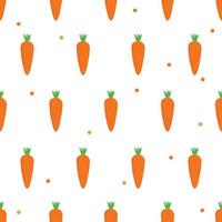 Carrots seamless pattern on white background. vector