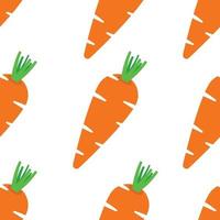 Carrots seamless pattern on white background. vector