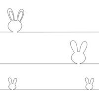 Continuous line drawing of rabbit on white background. vector