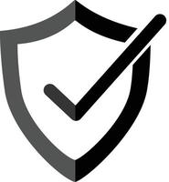 Security shield with Tick mark icon on white background. vector