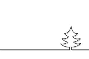 Continuous line drawing of christmas tree. vector