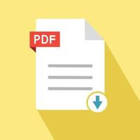 Download PDF icon on yellow background. vector