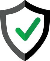 Security shield with Tick mark icon on white background. vector