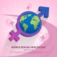 día mundial de la salud sexual con una ilustración de salud sexual y corazón médico vector