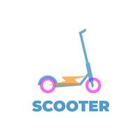 logotipo de ilustración de scooter eléctrico con colores superpuestos vector