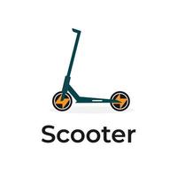 logotipo de ilustración de scooter con energía sobre ruedas vector