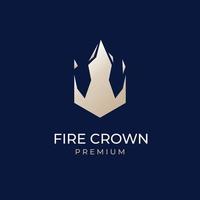 Golden fire crown simple illustration logo vector