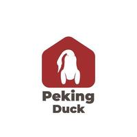 Red Peking Duck House Vector Illustration Logo