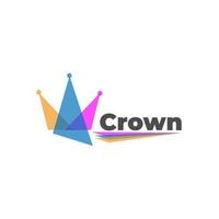 Abstract illustration logo of a crown with overlapping colors vector