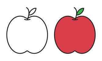 fresh full of nutrition and vitamins juicy sweet red apple vector illustration