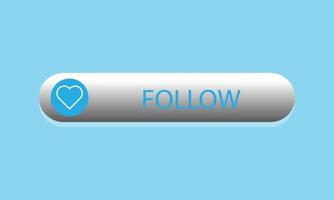 follow us media button in blue color vector template internet  follow user button