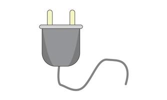 plug in adapter electronic device wire cable vector illustration