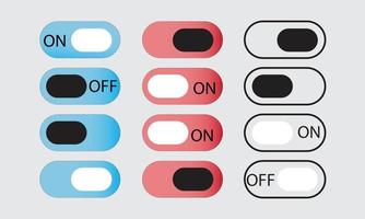 push button web template toggle button switch panel UI interface slide for websites and apps vector