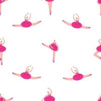 Vintage seamless vector background with ballerinas.