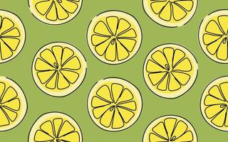 Seamless pattern with lemons in doodle style. vector