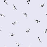 Seamless pattern with small twigs on a blue background in Provence style. vector