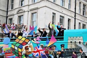 londres en el reino unido en junio de 2022. una vista del desfile del jubileo de platino foto