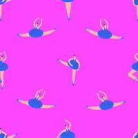 Vintage seamless vector background with ballerinas.