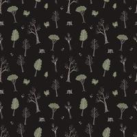 Seamless pattern with forest trees and bushes. vector