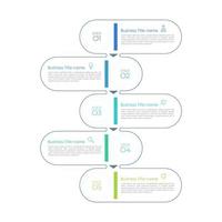 La plantilla de línea de tiempo de infografía moderna se puede utilizar para el diseño de flujo de trabajo, diagrama, opciones de número, diseño web. concepto de negocio infográfico con 5 opciones, partes, pasos o procesos. vector