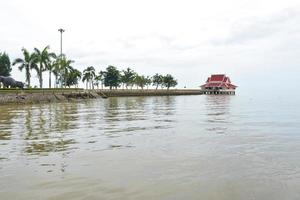 Architecture in the middle of a lake in phatthalung photo