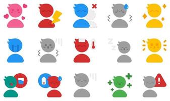 Set of Vector Icons Related to Feeling. Contains such Icons as In Love, In Pain, Lonely, Nervous, Relieved, Sad and more.