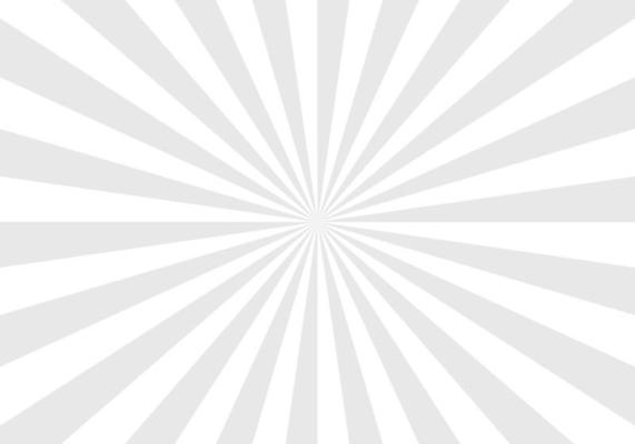 Abstract explosion background in gradient grey white color. Glare effect. Sunshine sparkle pattern. Vector illustration of a radial ray. Narrow beam. For backdrops, posters, banners, and covers.