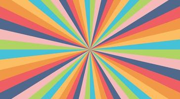 Abstract explosion background in colorful rainbow gradient. Glare effect. Sunshine sparkle pattern. Vector illustration of a radial ray. Narrow beam. For backdrops, posters, banners, and covers.