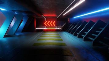 3d rendering neon glow sci fi futuristic background photo