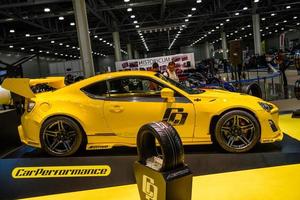 moscú - agosto de 2016 toyota gt86 presentado en el salón internacional del automóvil mias moscow el 20 de agosto de 2016 en moscú, rusia foto