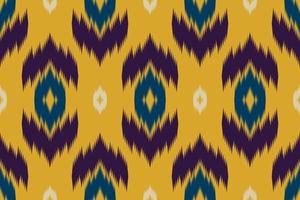 patrón sin costuras ikat en tribal. arte de patrones étnicos aztecas. diseño para fondo, papel tapiz, ilustración vectorial, tela, ropa, alfombra, bordado. vector