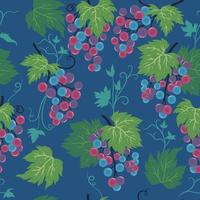 Seamless pattern with bunches of grapes. Vector graphics.