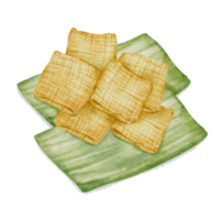 thailändsk dessert akvarell handfärg png