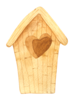 birds house watercolor hand paint png