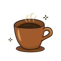 Vector graphics of hot coffee cup isolated on white background