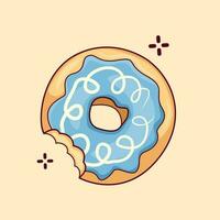 Vector graphic illustration of donut with melted sweet and delicious jam