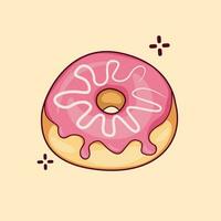 Vector graphic illustration of donut with melted sweet and delicious jam