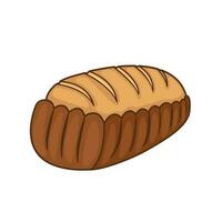 Vector bread icon. Illustration of sliced bread. whole wheat bread isolated on white background. bakery symbol