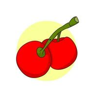 Vector graphic illustration of cherry fruit