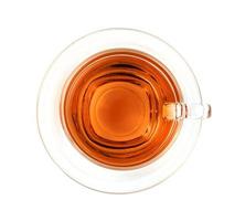 Transparent cup of tea isolated on white background ,include clipping path photo