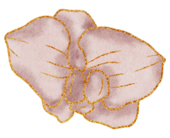 Flower with gold watercolor png