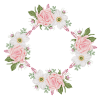 coroa de flores flor de casamento em aquarela png